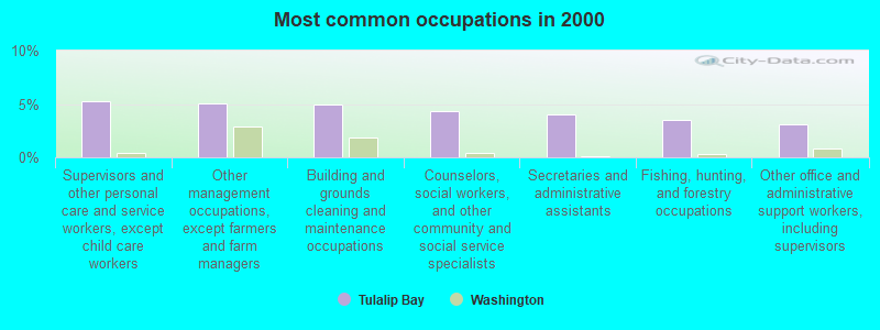 Most common occupations in 2000