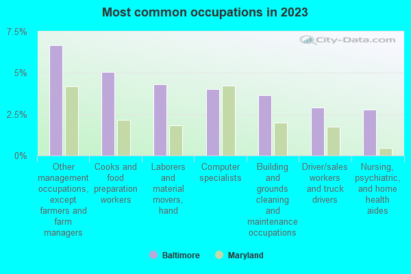 Most common occupations in 2019