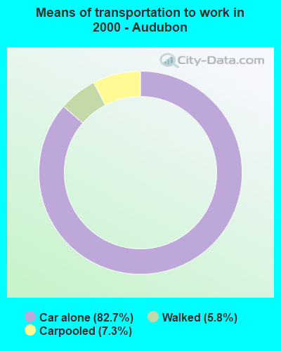 Means of transportation to work in 2000 - Audubon