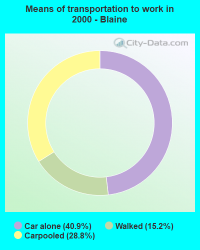 Means of transportation to work - Blaine