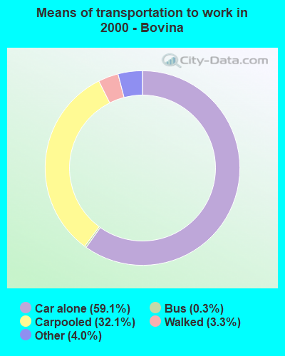 Means of transportation to work - Bovina