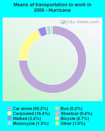 Means of transportation to work in 2000 - Hurricane