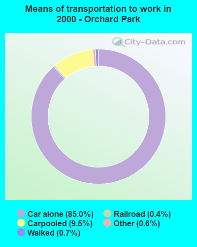 Means of transportation to work in 2000 - Orchard Park