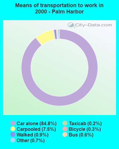 Means of transportation to work in 2000 - Palm Harbor