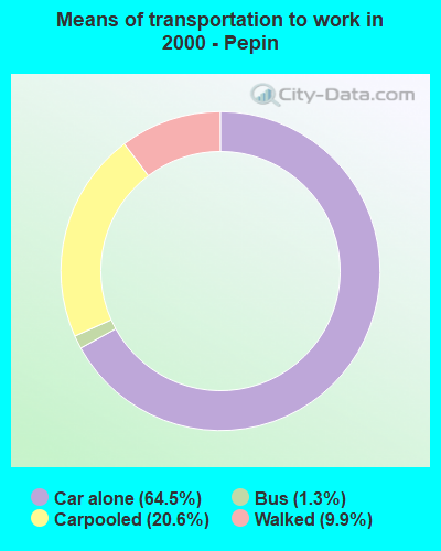 Means of transportation to work in 2000 - Pepin