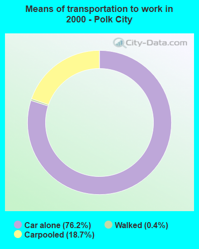 Means of transportation to work in 2000 - Polk City