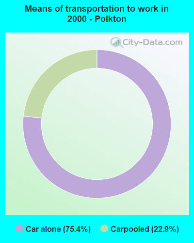 Means of transportation to work in 2000 - Polkton