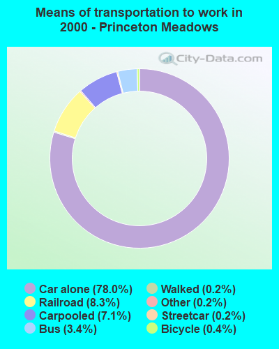 Means of transportation to work in 2000 - Princeton Meadows