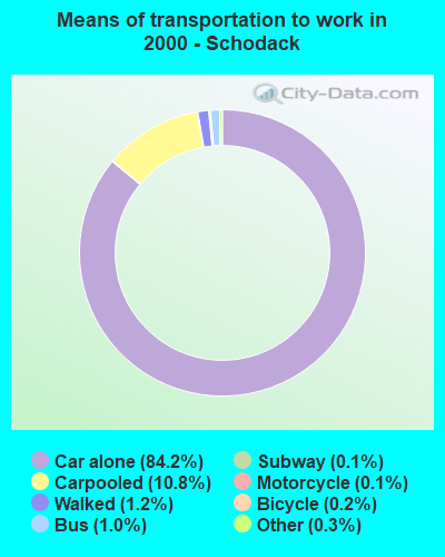 Means of transportation to work - Schodack