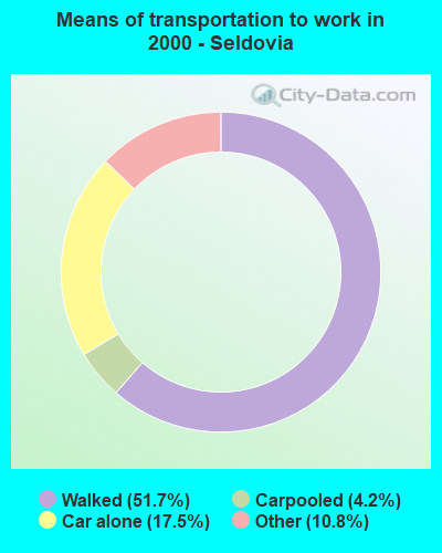 Means of transportation to work in 2000 - Seldovia