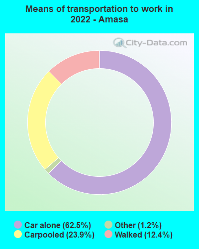 Means of transportation to work in 2022 - Amasa