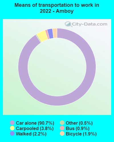 Means of transportation to work in 2022 - Amboy