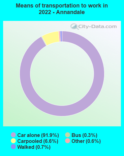 Means of transportation to work in 2022 - Annandale