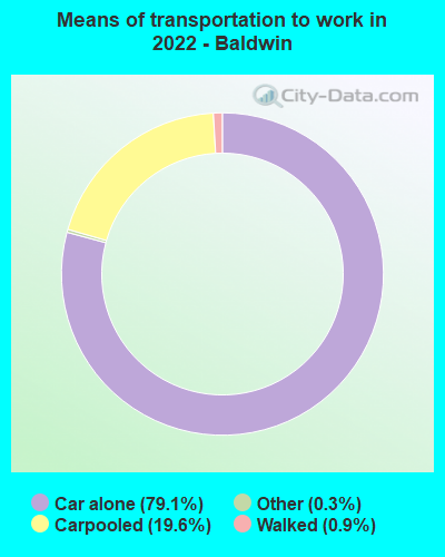 Means of transportation to work in 2022 - Baldwin