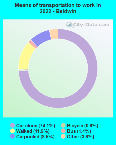 Means of transportation to work in 2022 - Baldwin