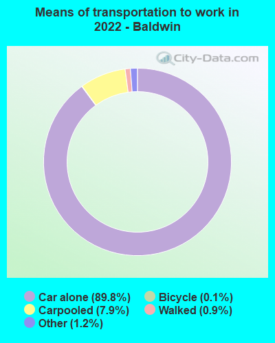 Means of transportation to work in 2022 - Baldwin