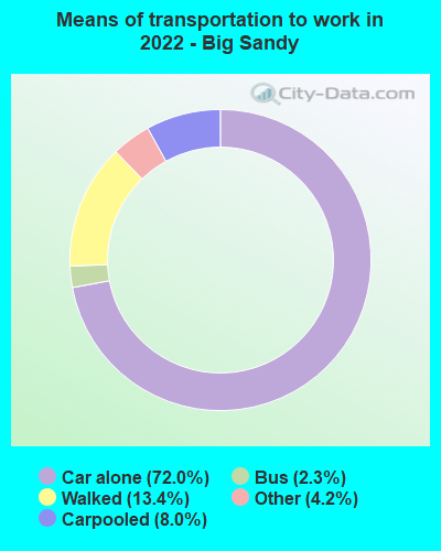 Means of transportation to work in 2022 - Big Sandy