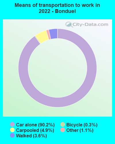 Means of transportation to work in 2022 - Bonduel