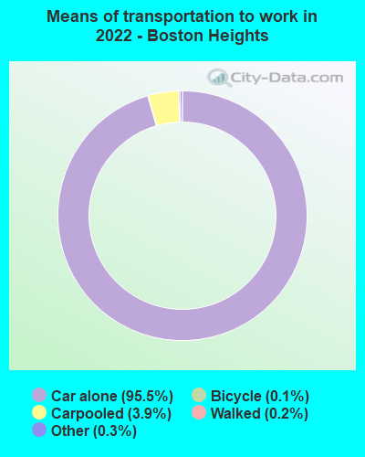 Means of transportation to work in 2022 - Boston Heights