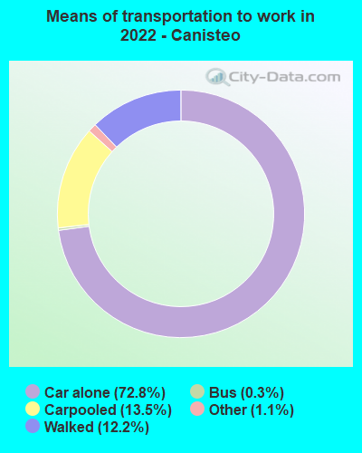 Means of transportation to work in 2022 - Canisteo