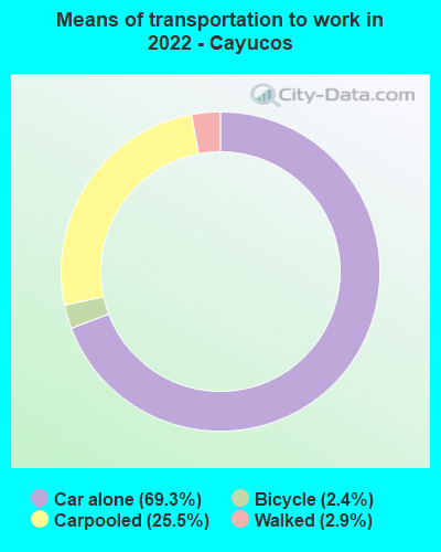 Means of transportation to work in 2022 - Cayucos