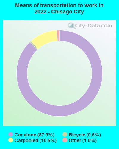 Means of transportation to work in 2022 - Chisago City