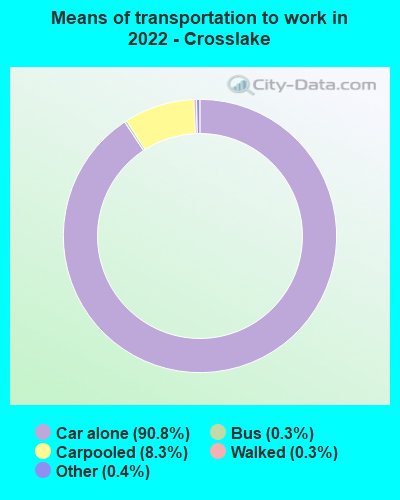 Means of transportation to work in 2022 - Crosslake