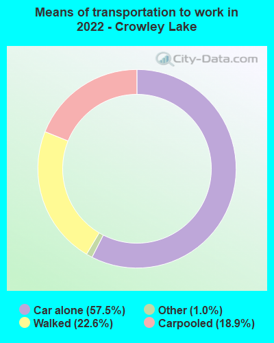 Means of transportation to work in 2022 - Crowley Lake