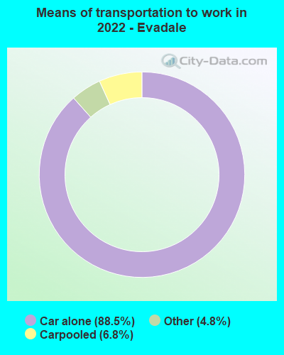 Means of transportation to work in 2022 - Evadale