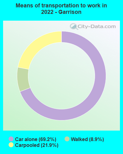 Means of transportation to work in 2022 - Garrison