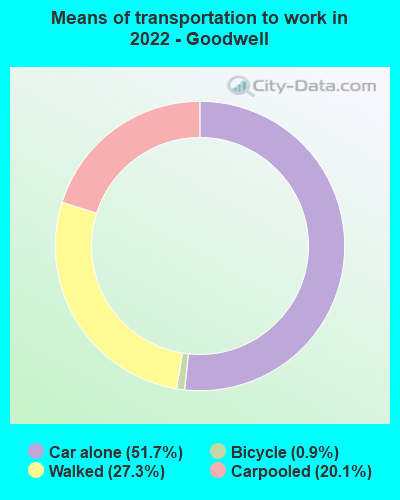 Means of transportation to work in 2022 - Goodwell
