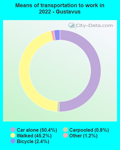 Means of transportation to work in 2022 - Gustavus