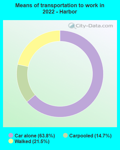 Means of transportation to work in 2022 - Harbor