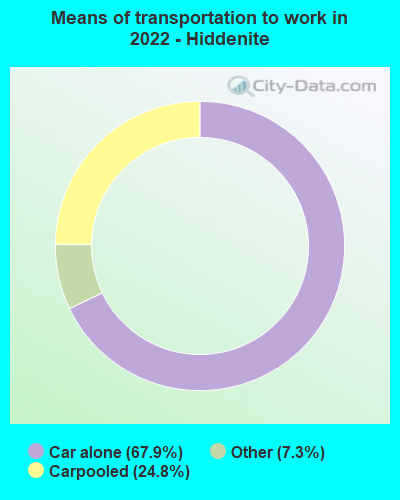 Means of transportation to work in 2022 - Hiddenite