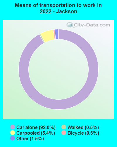 Means of transportation to work in 2022 - Jackson