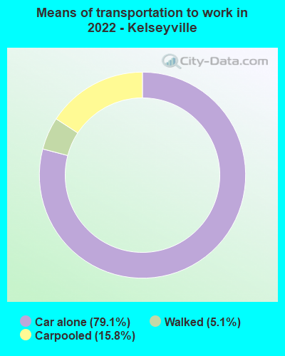 Means of transportation to work in 2022 - Kelseyville