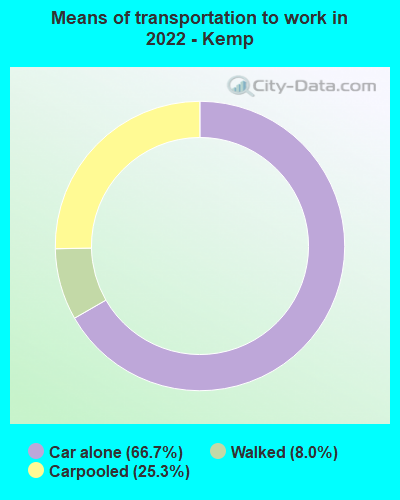 Means of transportation to work in 2022 - Kemp
