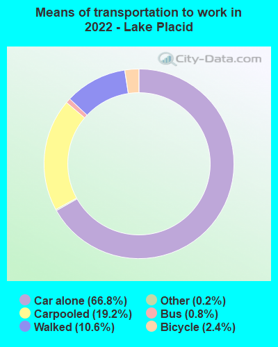 Means of transportation to work in 2022 - Lake Placid