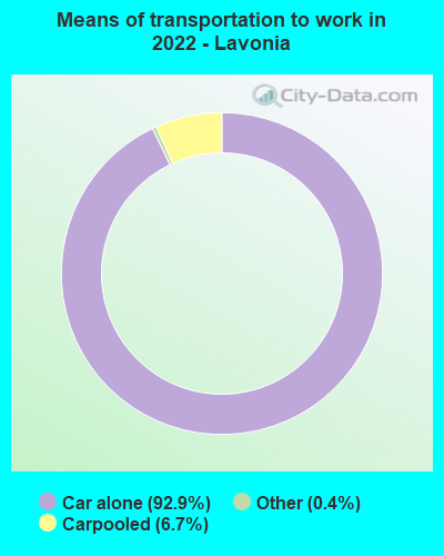 Means of transportation to work in 2022 - Lavonia