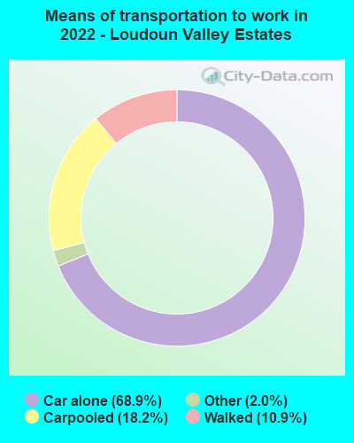 Means of transportation to work in 2022 - Loudoun Valley Estates