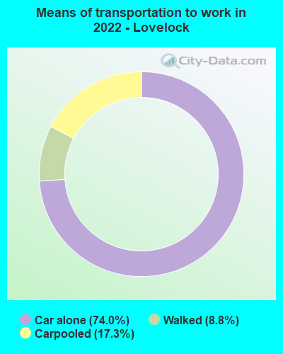 Means of transportation to work in 2022 - Lovelock