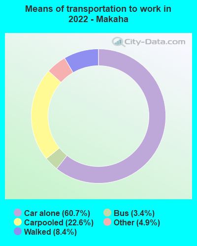 Means of transportation to work in 2022 - Makaha