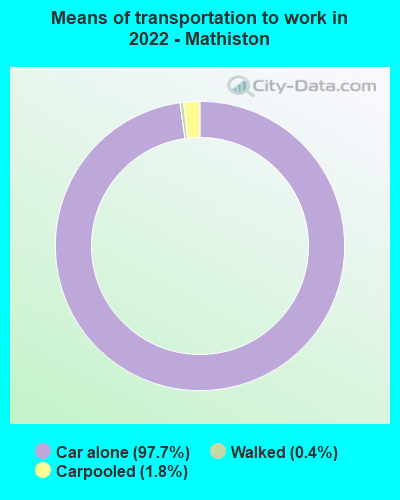 Means of transportation to work in 2022 - Mathiston