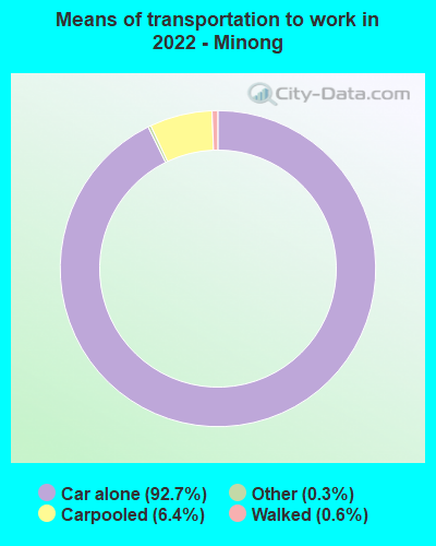 Means of transportation to work in 2022 - Minong