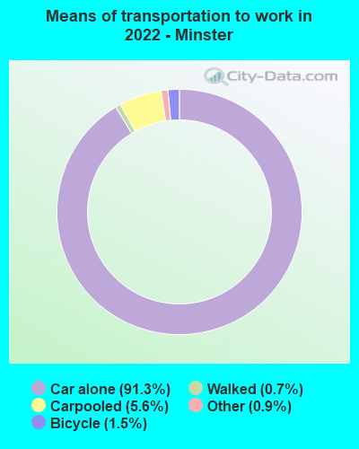 Means of transportation to work in 2022 - Minster