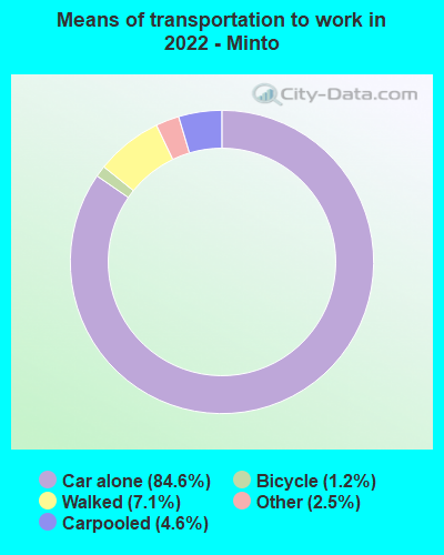 Means of transportation to work in 2022 - Minto