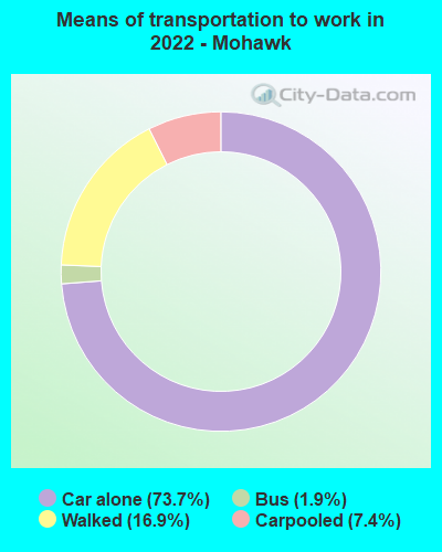 Means of transportation to work in 2022 - Mohawk