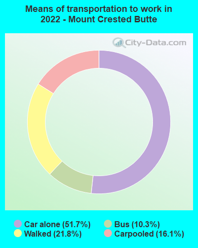 Means of transportation to work in 2022 - Mount Crested Butte