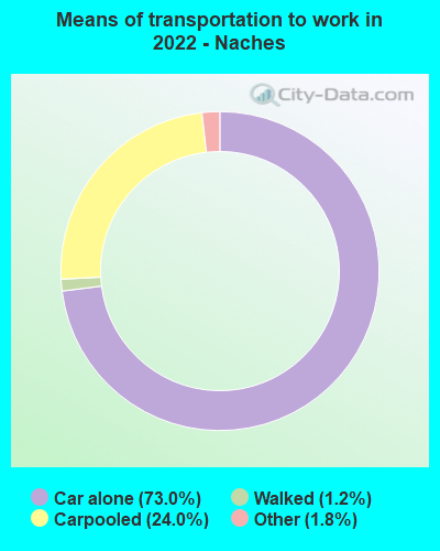 Means of transportation to work in 2022 - Naches