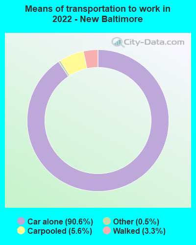 Means of transportation to work in 2022 - New Baltimore